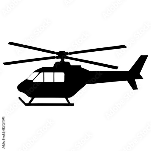 Black silhouette of a helicopter