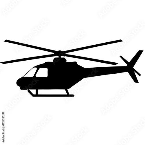 Black silhouette of a helicopter