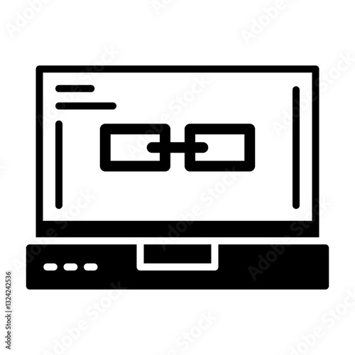 Link Laptop Interface Solid Icon