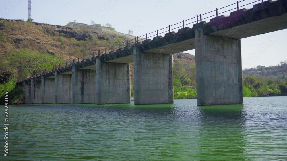 bridge over river with nature background, India bridge over river with nature background, India
