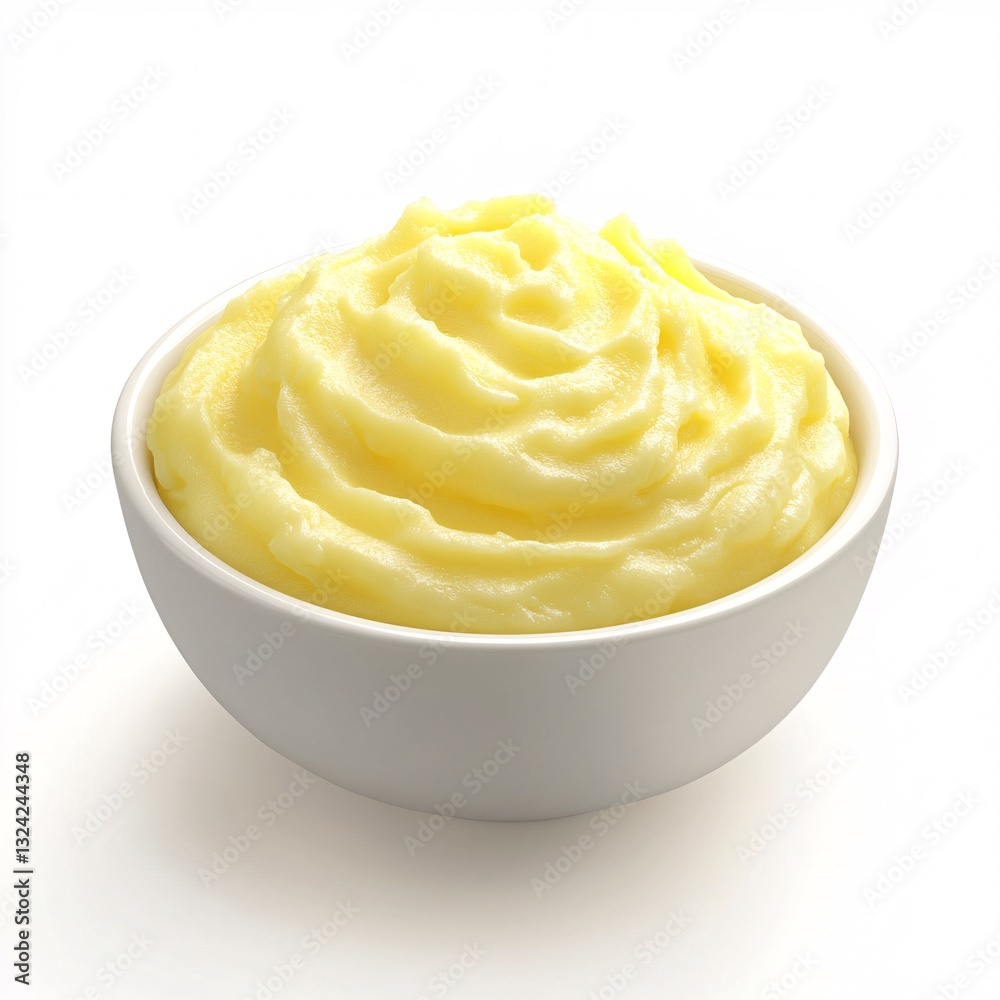 Creamy Delightful Swirl of Mashed Potatoes in White Bowl Culinary Perfection Ready to Serve Creamy Delightful Swirl of Mashed Potatoes in White Bowl Culinary Perfection Ready to Serve