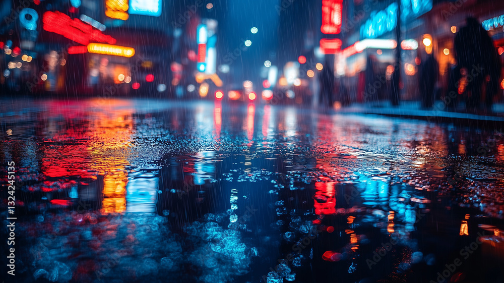 Fototapeta premium 비 내리는 풍경