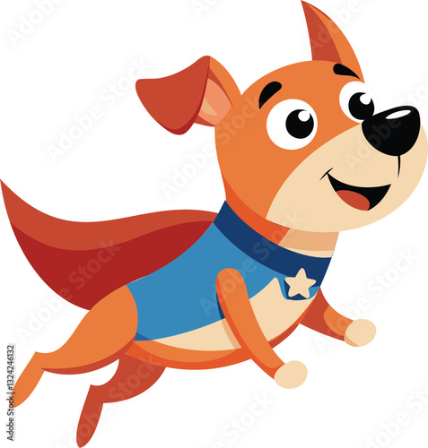 cute dog with hero costume mascot
