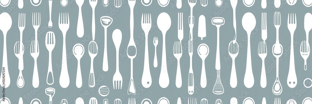 Abstract Utensil Pattern, Modern Seamless Design for Backgrounds Abstract Utensil Pattern, Modern Seamless Design for Backgrounds