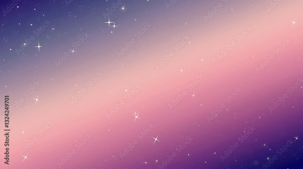Fototapeta premium Pink and purple galaxy background with stars.