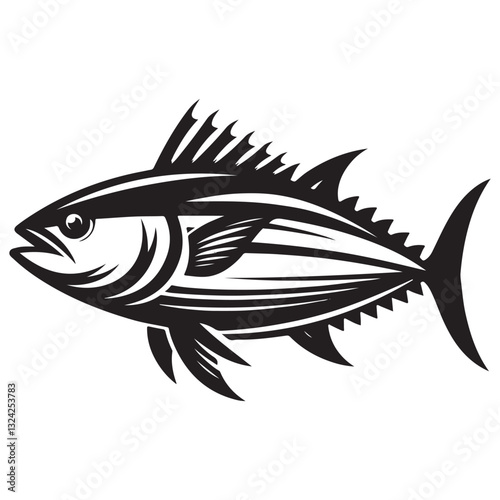 Tuna seafood. Tuna fish vector illustration.