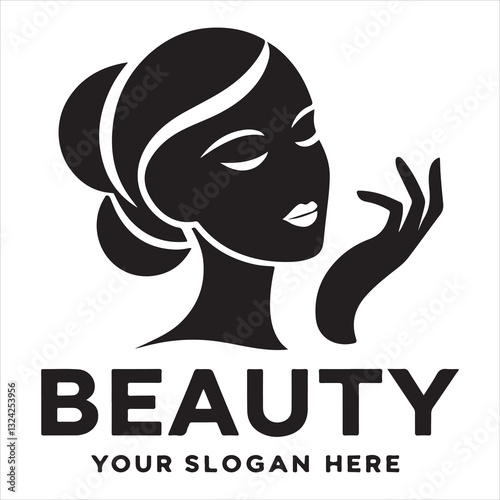 Beauty woman face logo Classic Beauty Salon Logo silhouette vector