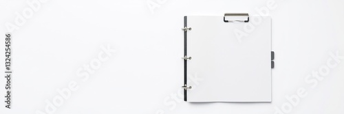 Blank Notebook with Binder Clip Mockup for Design Inspiration
