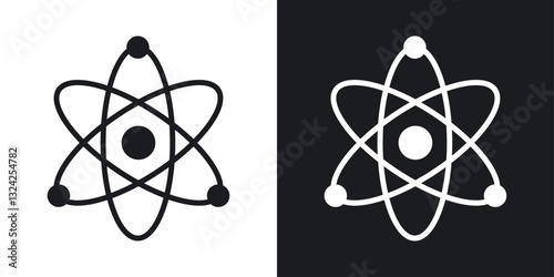 Atom icons in flat vector style