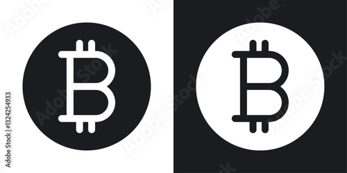 Bitcoin icons in flat vector style