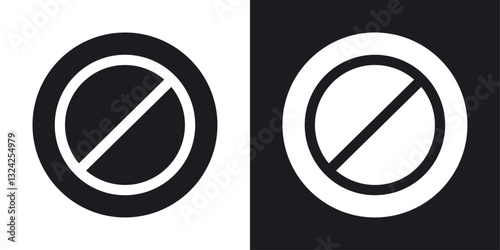 Blocked icons in flat vector style