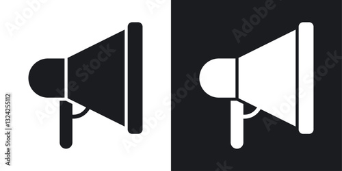 Bullhorn icons in flat vector style