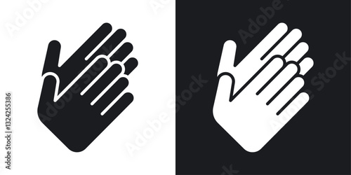 Clap icons in flat vector style