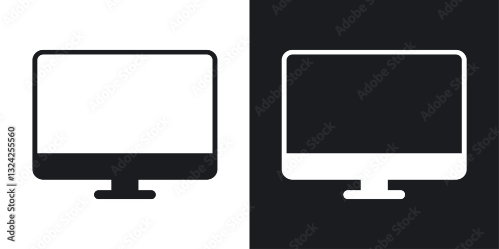 Computer screen icons in flat vector style Computer screen icons in flat vector style