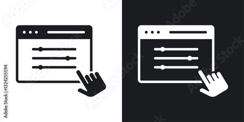 Control panel icons in flat vector style