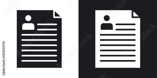 CV icons in flat vector style