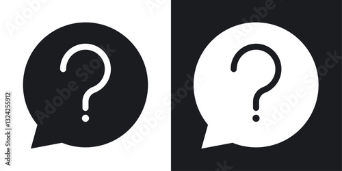 Doubts button icons in flat vector style
