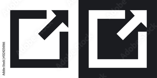 External link icons in flat vector style