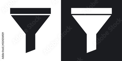 Funnel icons in flat vector style