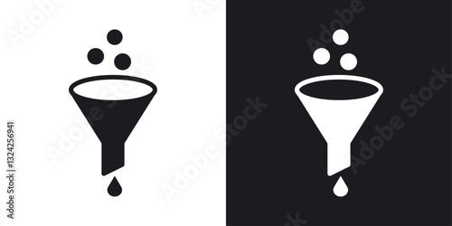 Funnel icons in flat vector style