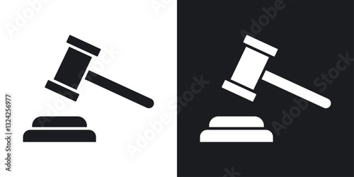 Gavel icons in flat vector style