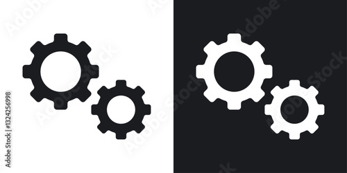 Gears icons in flat vector style