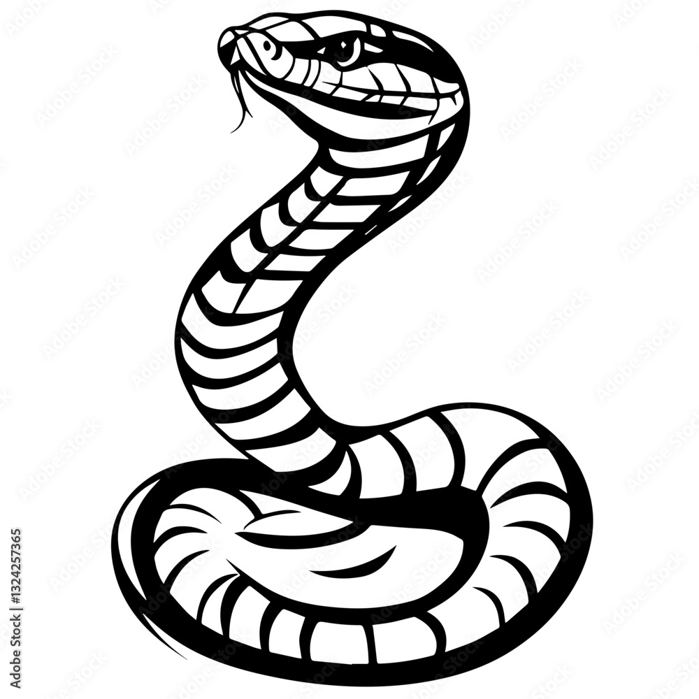 Fototapeta premium Snake Simple Vector Logo – High-Contrast Flat Design Illustration