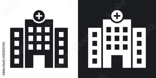 Hospital icons in flat vector style