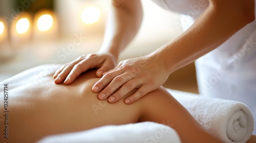 Wallpaper Mural A massage therapist giving a back massage to a client in a serene spa environment Torontodigital.ca
