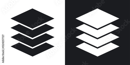 Layers icons in flat vector style