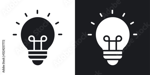 Light bulb icons in flat vector style