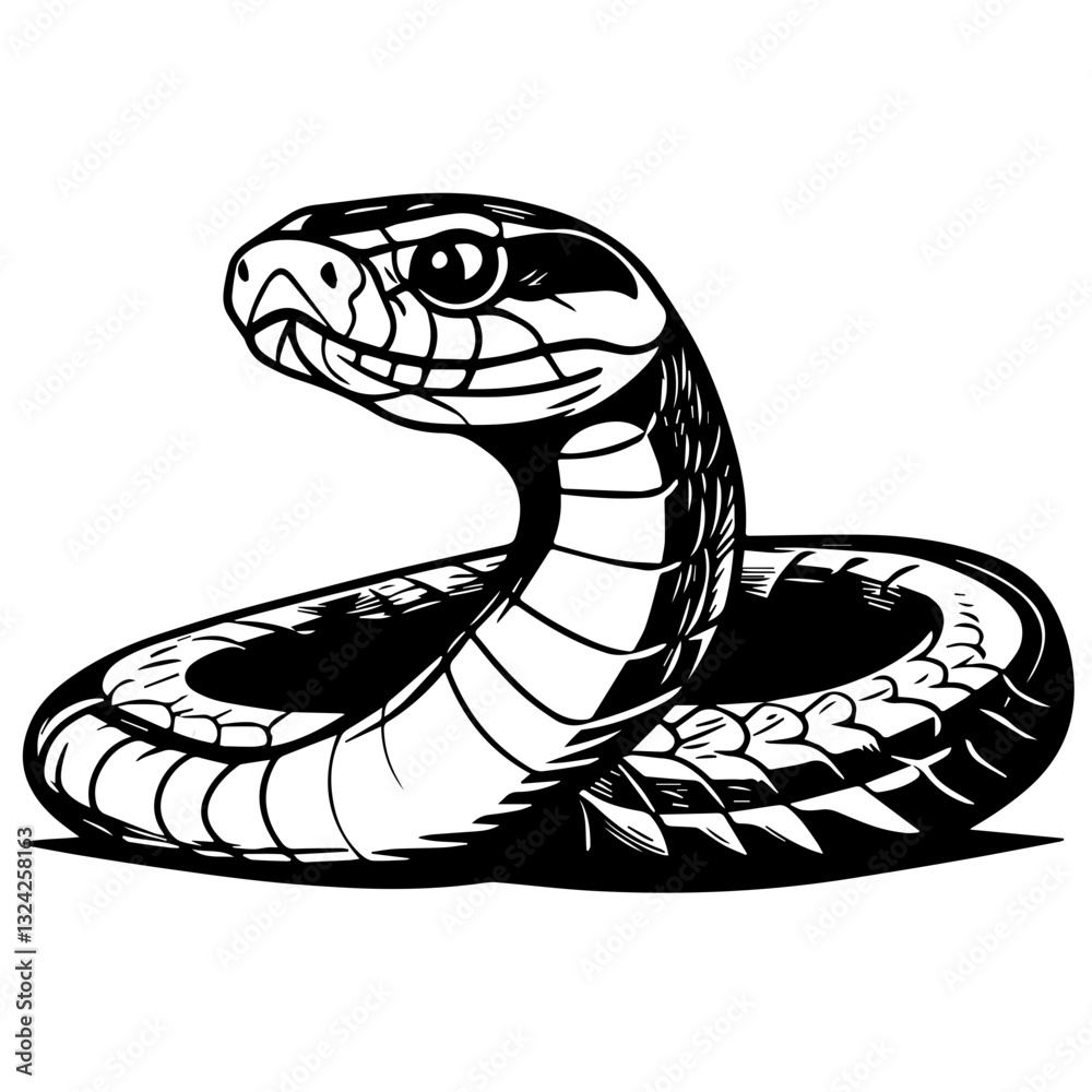 Fototapeta premium Snake Simple Vector Logo – High-Contrast Flat Design Illustration