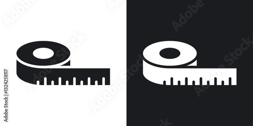 Meter tape icons in flat vector style