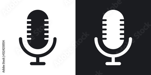 Microphone icons in flat vector style