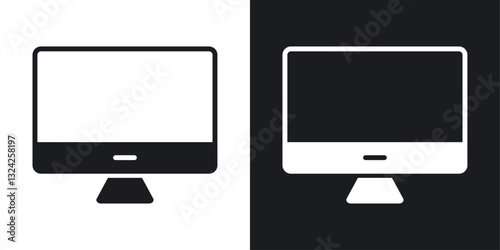 Monitor icons in flat vector style