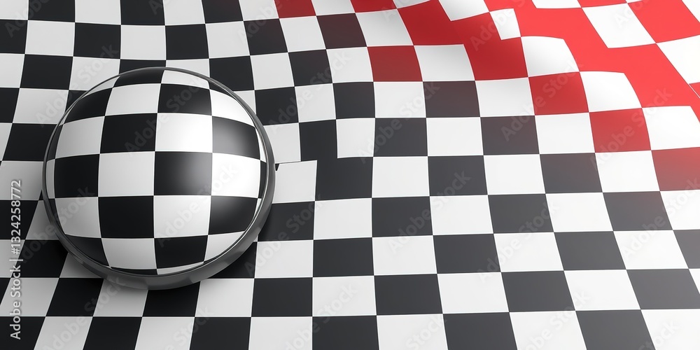 Fototapeta premium Checkered Flag Finish - Racing Track Background