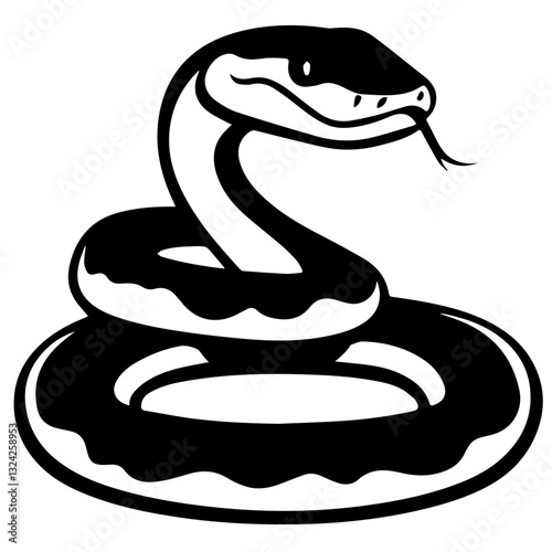 Snake Simple Vector Logo – High-Contrast Flat Design Illustration