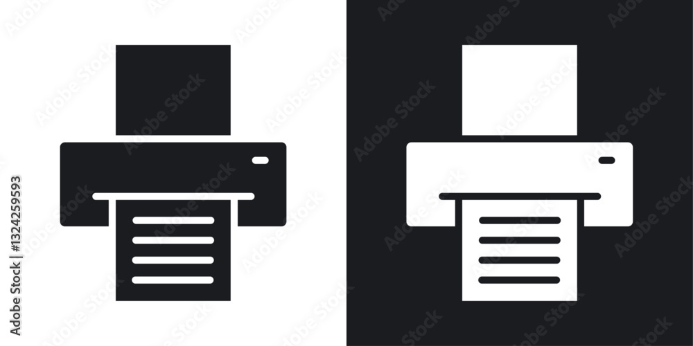 Print button icons in flat vector style Print button icons in flat vector style