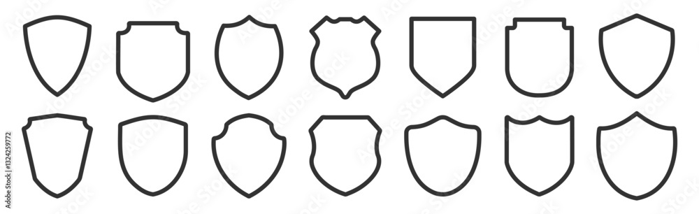 Set different shields icons, protect signs isolated on transparent. Badge quality symbol, sign, logo or emblem. Set different shields icons, protect signs isolated on transparent. Badge quality symbol, sign, logo or emblem.