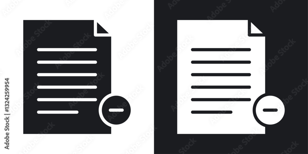Remove document icons in flat vector style