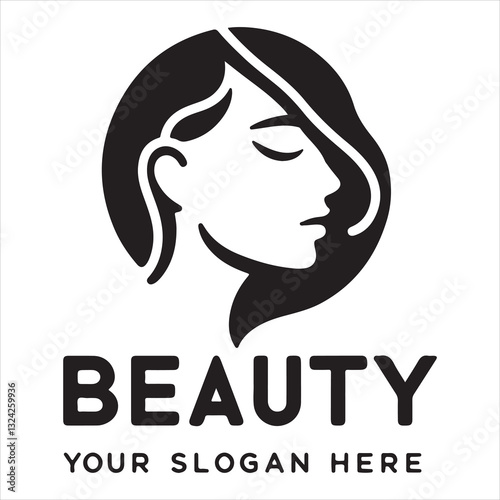 Beauty woman face logo Classic Beauty Salon Logo silhouette vector