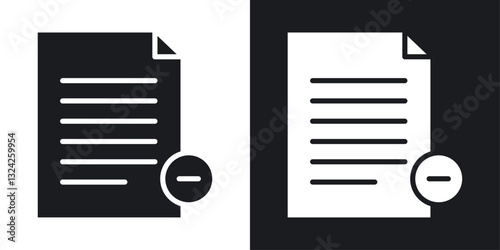 Remove document icons in flat vector style