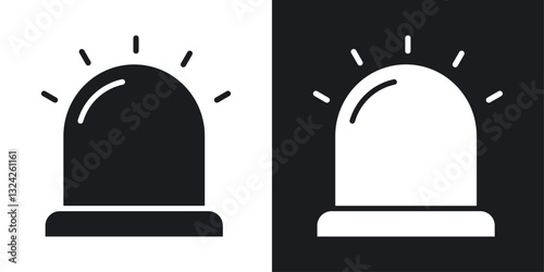 Siren icons in flat vector style