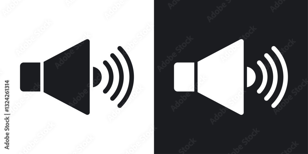 Speaker icons in flat vector style