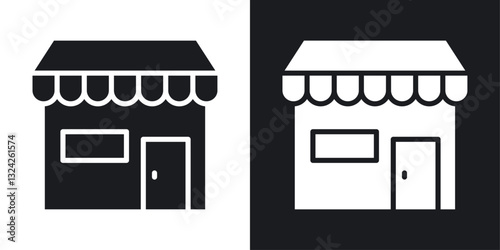 Store icons in flat vector style
