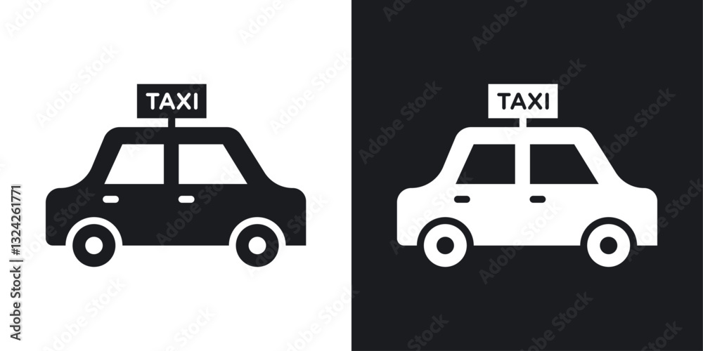 Taxi icons in flat vector style Taxi icons in flat vector style