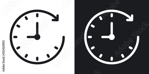 Time forward icons in flat vector style