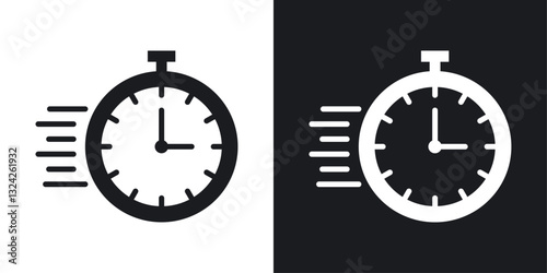 Time fast icons in flat vector style