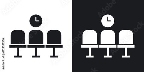 Waiting Room icons in flat vector style