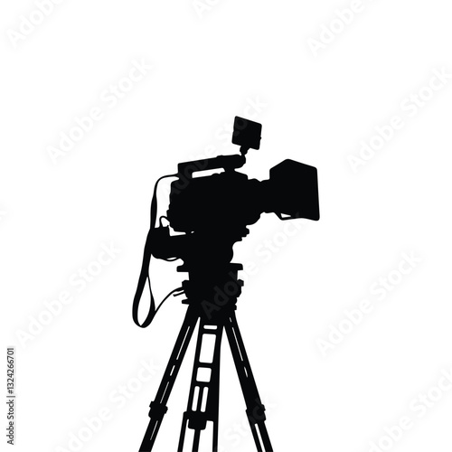 Video Camera silhouette white background